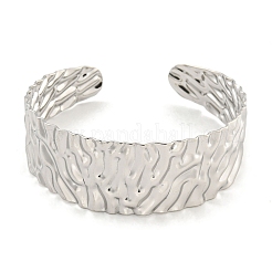 Bracelets manchettes texturés en acier inoxydable 304 anti-ternissement pour femmes&nbsp;BJEW-P331-01P