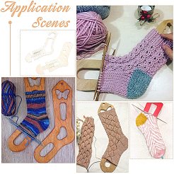 2 комплект 2 стильных деревянных сердечек для самостоятельного вязания носков с рисунком в виде полых носков ручной работы WOOD-PH0001-67