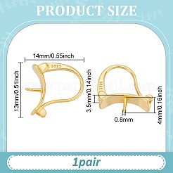 1 пара 925 сережек-колец из стерлингового серебра STER-BC0003-62G