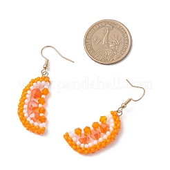 Оранжевые серьги-подвески из нержавеющей стали 304&nbsp;EJEW-MZ00653