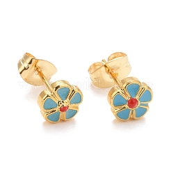 Серьги-гвоздики из нержавеющей стали 304 с эмалью и блестками EJEW-B009-26G