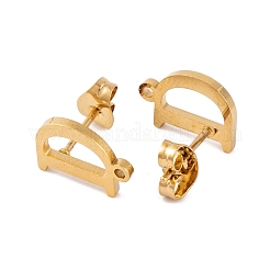 イオンプレーティング（IP）304ステンレススチールスタッドピアス  女性のための  文字d  11.5x8mm  穴：1mm  ピン：0.7mm&nbsp;FIND-Q103-01D-G