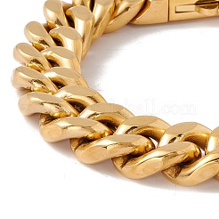 Ионное покрытие (ip) 304 нержавеющая сталь панцирный браслет цепи с застежкой-замком из кристаллов горного хрусталя для женщин BJEW-E107-01G-03