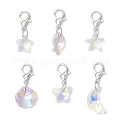 Подвеска в форме ракушки морская звезда звезда луна стеклянная подвеска украшения&nbsp;HJEW-JM03257