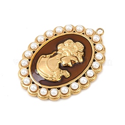 Подвески из нержавеющей стали 304 с эмалированным покрытием и имитацией жемчуга из АБС-пластика&nbsp;STAS-Z185-02G