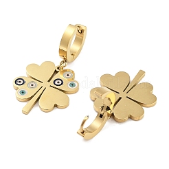 Левая и правая серьги-подвески из нержавеющей стали 304 в виде клевера EJEW-L283-082G