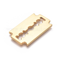 304ステンレススチールフィリグリージョイナー  かみそりの刃の形  ゴールドカラー  34.5x19.5x2mm&nbsp;STAS-D0002-27G