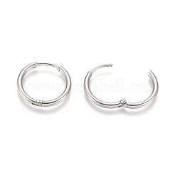 Серьги-кольца Huggie Hoop из нержавеющей стали 202&nbsp;X-EJEW-F111A-19mm-P