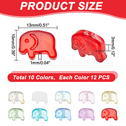 120шт 10 цвета прозрачные стеклянные бусины&nbsp;GLAA-DC0001-36