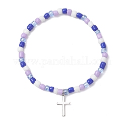 Регулируемые браслеты с подвесками из стеклянных бусин&nbsp;BJEW-JB13287