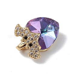 Настоящие 18-каратные позолоченные подвески из латуни с микропаве из прозрачного кубического циркония KK-C015-10G-05