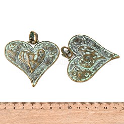 Сердце тибетский стиль сплава большие кулоны TIBEP-R342-10-RS