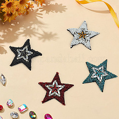 4 шт. 4-цветные заплатки из фетра и страз&nbsp;PATC-MA0001-47