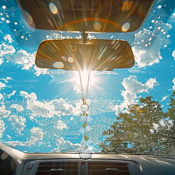 Подвесные украшения для автомобиля из стекла и смолы в виде ландышей&nbsp;HJEW-DR00053