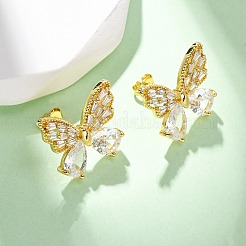 Серьги-гвоздики из циркония EJEW-D322-02G