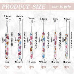 アルミ製かぎ針付き6色花柄TPR 6個  DIY編み機ツール  プラチナ  146~155x11.5~16x9~13mm  ピン：2.3~7.9mm  1pc /カラー&nbsp;TOOL-HY0001-08