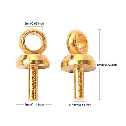 304 нержавеющая сталь чашечка жемчужные штифты булавки подвески STAS-H436-15