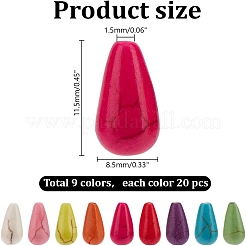 180шт 9 цвета синтетические бирюзовые бусины&nbsp;G-AR0006-19B