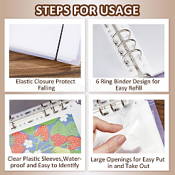 Пластиковая обложка с резинкой и внутренним бумажным файлом AJEW-WH0270-677