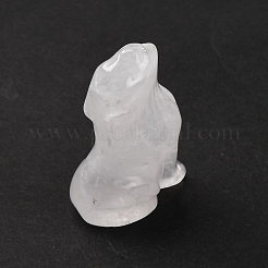天然水晶表示装飾  家の装飾用品  オオカミ  38~40x25~29x16~26mm&nbsp;DJEW-P019-A23