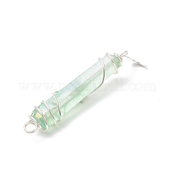 3 pieza de 3 estilos de colgantes envueltos en alambre de cobre puntiagudo de cristal de cuarzo natural galvanizado&nbsp;PALLOY-JF03767-02