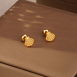 Pendientes sencillos de acero inoxidable 304 con forma de concha&nbsp;GR0660