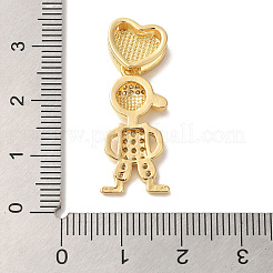 Porte micro ouvrent pendentifs zircone cubique en laiton de placage&nbsp;KK-L220-018G-01