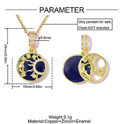 Pendentifs en laiton zircon cubique transparent&nbsp;CU-OY001-55G