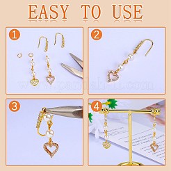 20 шт. латунные крючки для сережек из прозрачного кубического циркония&nbsp;ZIRC-SZ0005-08