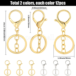 24 шт. 2 цветных застежки для брелка из сплава&nbsp;KEYC-SC0001-81