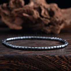 Браслеты из синтетических немагнитных гематитовых бусин для мужчин PE4341