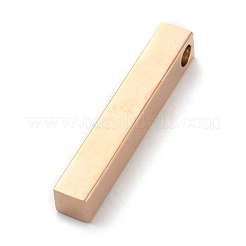 イオンプレーティング（IP）304ステンレスペンダント  長方形/棒  ローズゴールド  30x5x5mm  穴：3mm&nbsp;STAS-G208-04RG