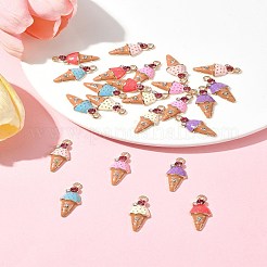 24шт 6 цвета светлые позолоченные подвески из сплава с эмалью&nbsp;ENAM-FS0001-93