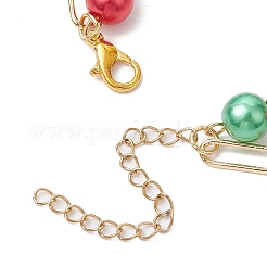 Двухслойные многорядные браслеты на рождественскую тематику BJEW-JB101004