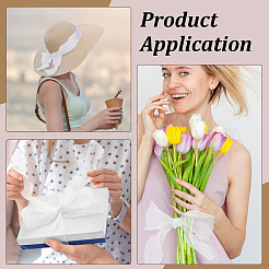 5 ярд ленты из органзы с пластиковой жемчужиной по краю&nbsp;OCOR-WH0101-185A