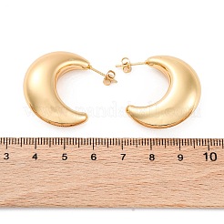 ムーン 304 ステンレス スタッド イヤリング  ゴールドカラー  28.5x27x11mm&nbsp;EJEW-A125-22G