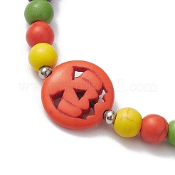 Браслеты из плетеных бусин круглой формы из синтетической бирюзы диаметром 6 мм.&nbsp;BJEW-JB10335-01