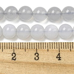 Природные голубые халцедон бисер пряди G-K310-C12-6mm-A