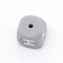 Perline dell'alfabeto in silicone per la realizzazione di braccialetti o collane&nbsp;SIL-TAC001-01A-H
