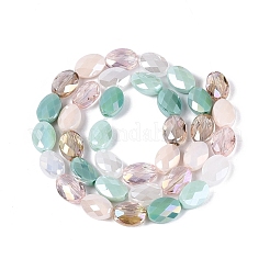 Stränge aus galvanisierter Jade-Imitation und undurchsichtigen sowie transparenten Glasperlen&nbsp;EGLA-Q135-8x11MM-01C