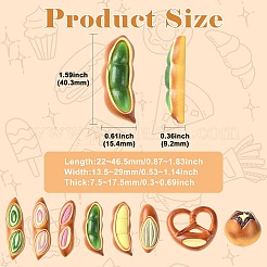 40個の樹脂カボション  パン  ミックスカラー  22~46.5x13.5~29x7.5~17.5mm&nbsp;RESI-CJZ0001-08