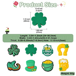 16шт 8 стиля набор силиконовых бусин на тему Дня Святого Патрика&nbsp;SIL-CJ0003-02