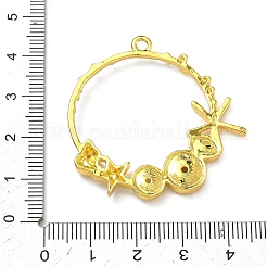 Anhänger aus Legierung mit offener Rückseite und Meeresmotiv&nbsp;PALLOY-F321-03G-G