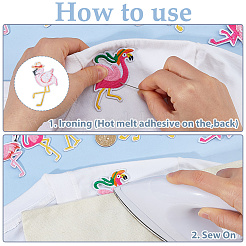 12 pieza de parches termoadhesivos de tela bordada de poliéster&nbsp;DIY-WH0671-480