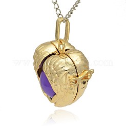 Золотые тона латунные полые сердечные подвески KK-J241-04G