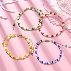 Плетеный браслет из стеклянных бусин для женщин&nbsp;BJEW-JB09656