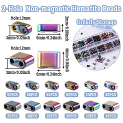 480 Stück 12 Stile galvanisierte nicht magnetische synthetische Hämatitperlenstränge&nbsp;G-TA0001-89