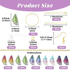 Наборы для изготовления сережек в виде крыльев насекомых своими руками DIY-YW0016-15