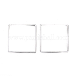 真鍮製フレームコネクター  長持ちメッキ  正方形  925銀メッキ  18x18x1mm  内径：17x17mm&nbsp;KK-Y003-01J-S