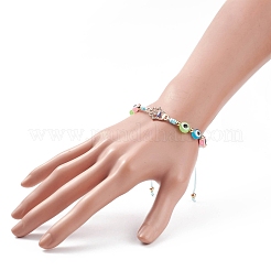 Braccialetto di perline intrecciate in resina malocchio&nbsp;BJEW-JB08410